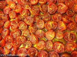 פסטה עם עגבניות שרי בתנור - לאחר צלייה בתנור